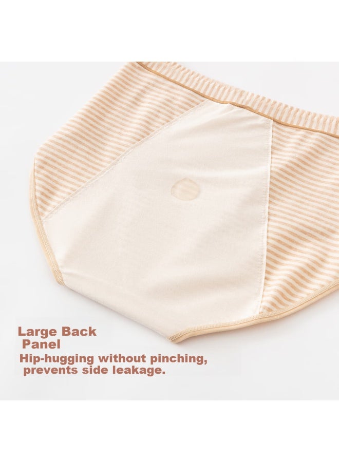 Top melon Dingguagua Dingguagua Women's Cotton Comfortable Colored Cotton High Waist Triangle Underwear Menstrual Pants Colored Cotton Beige Size 165 - Image 4