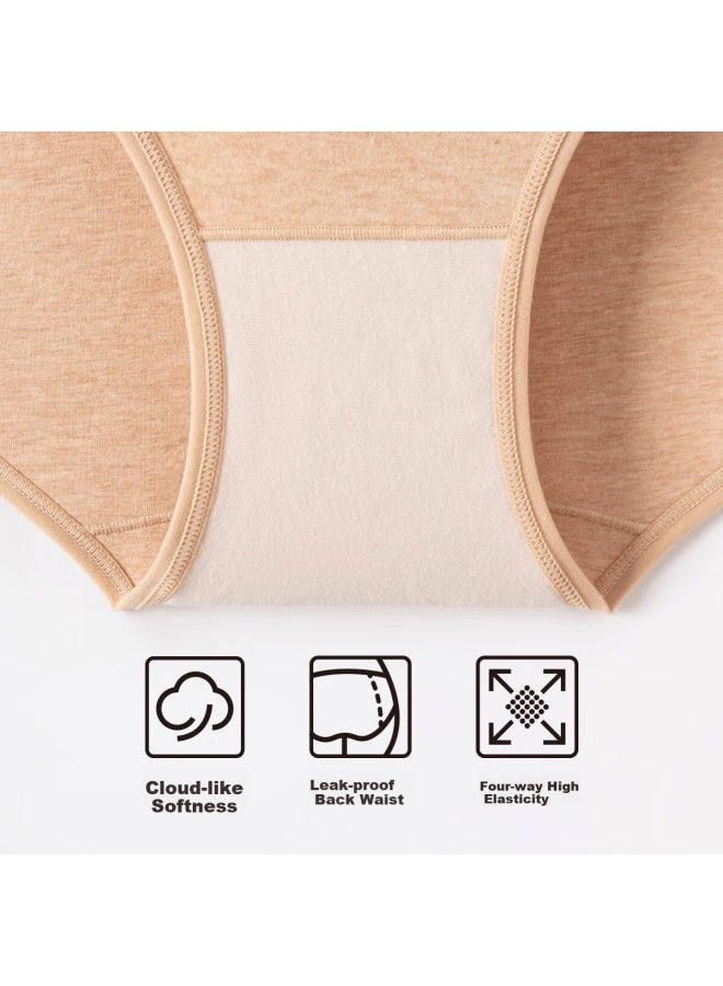 Top melon Dingguagua Dingguagua Women's Cotton Comfortable Colored Cotton High Waist Triangle Underwear Menstrual Pants Colored Cotton Beige Size 165 - Image 3
