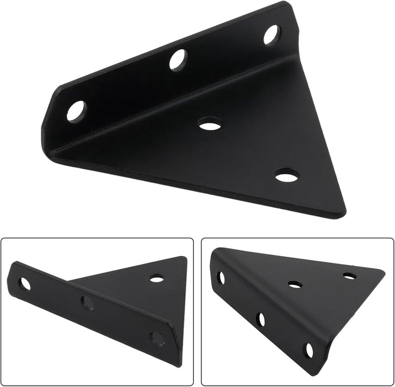 Heavy Duty Black 280mm Wall Mounted Shelf Brackets 6Pcs Tripod Support Bracket - Image 5