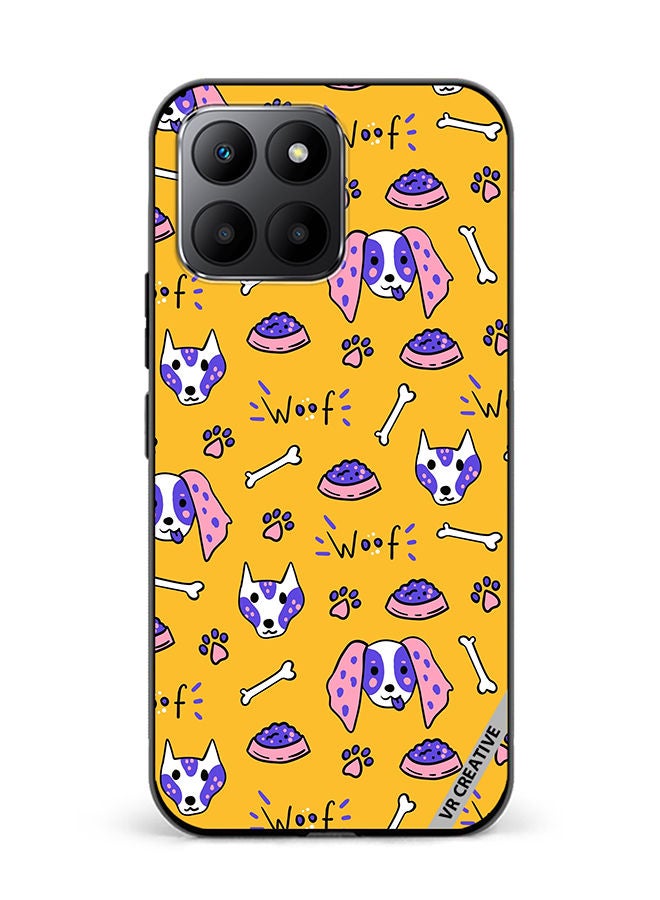 VR CREATIVE Protective Case Cover For Honor 70 Lite Dogs Funny Doodle Seamless Pattern Design Multicolour - Image 1