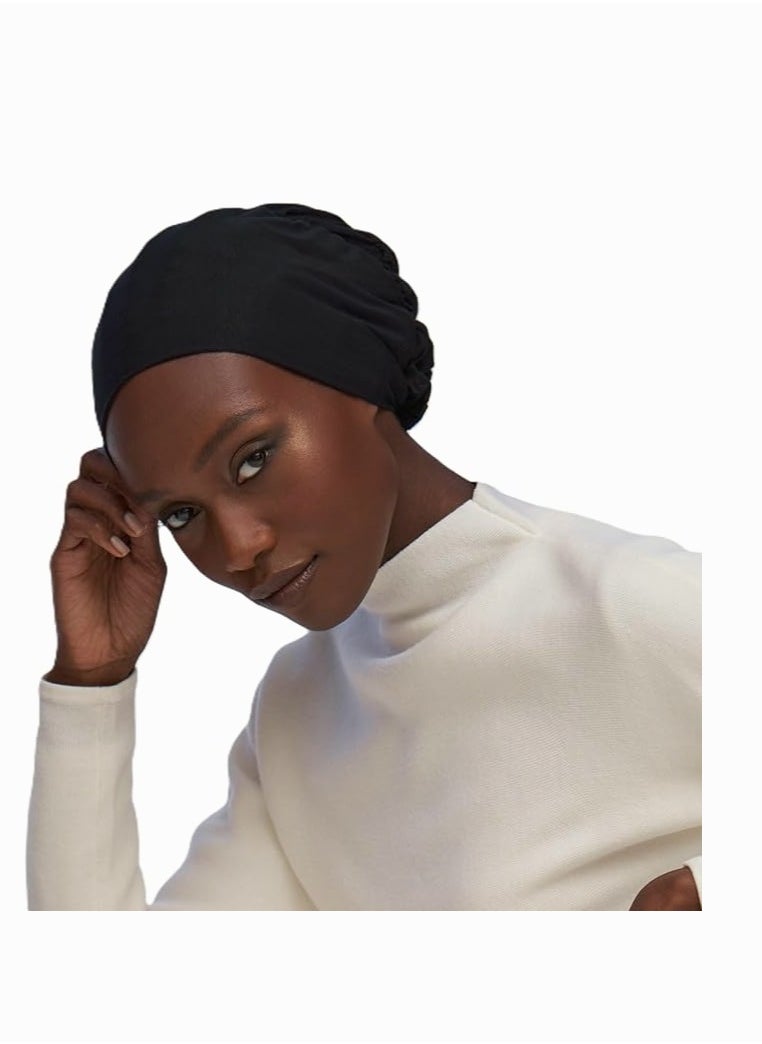 Perfectory - Perfectory Classic Undercap, Breathable, Stretchy, Enclosed Back, Hijab Coverage, Jersey Closed Caps - Black - Image 1