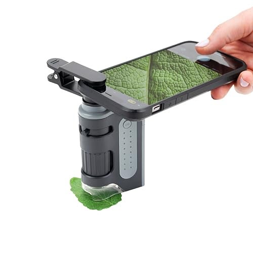 Carson MicroBrite Portable Digital Pocket Microscope for Kids or Adults, Accurate 60x-120x Zoom, Handheld Microscope with Phone Clip & Smartphone App (MM-350) - Image 1