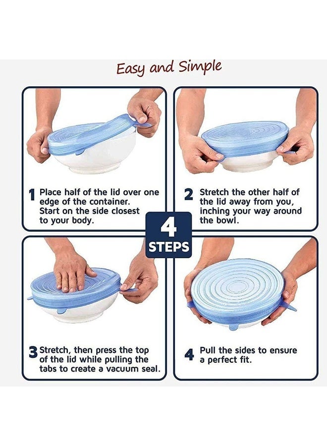 NA Silicone Lids, 12 Pack Silicone Stretch Lids, Reusable Durable and Expandable Silicone Food Cover, Silicone Covers for Fresh Food, Keep Food Fresh - Image 5