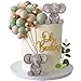 KDPATFAV 26 PCS Elephant Cake Decoration Pearl Balls Cake Picks Eucalyptus Leaves Decoration Elephant Baby Shower Cake Decoration - Image 3