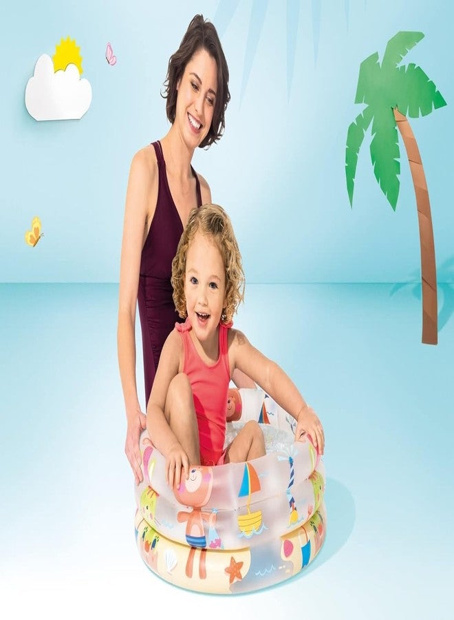 ZIPRON Kids PVC Beach Buddies 3-Ring Inflatable Kiddie Pool | Durable & Colorful Baby Pool for Indoor & Outdoor Fun (Multicolor) - Image 3