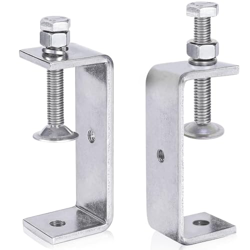 LOSYHU Heavy Duty Stainless Steel C-Clamp with Wide Jaw Openings 85MM 3 3/8 Inch Large Tiger Clamps Metal G Clamp for Assembly, Fastening, Gluing and Welding, 2PCS - Image 1