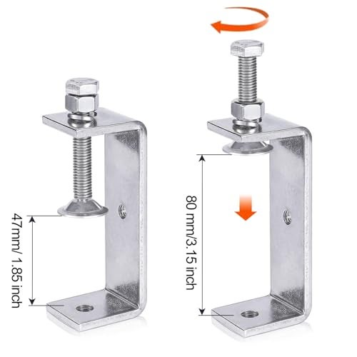 LOSYHU Heavy Duty Stainless Steel C-Clamp with Wide Jaw Openings 85MM 3 3/8 Inch Large Tiger Clamps Metal G Clamp for Assembly, Fastening, Gluing and Welding, 2PCS - Image 3
