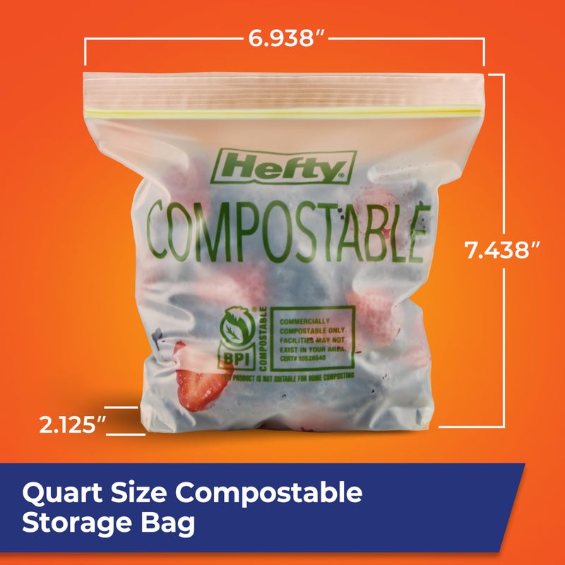 Hefty Compostable Press-To-Closeâ€‹ Quart 40 Count - Image 5