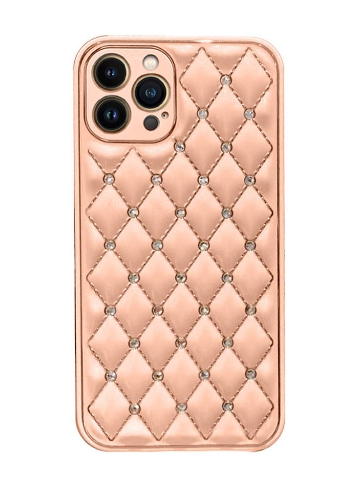 JOWAY iPhone 13 Pro Luxury Diamond Bling Rhinestone Case Cover Shockproof Camera Lens Protection Pink - Image 1