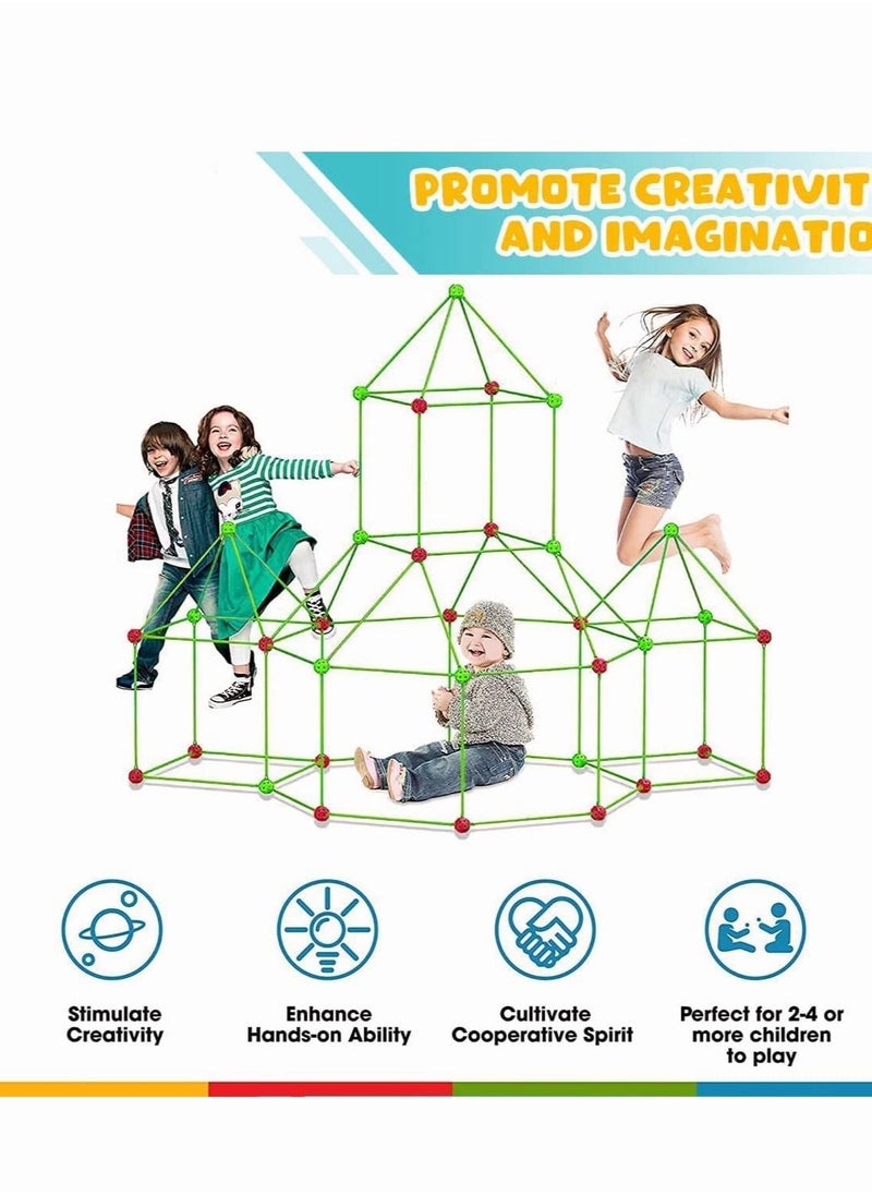 DURKU - Kids Fort Building Kits DIY Play Tent Making Indoor Outdoor Construction Creative Tent for Kids - Image 1