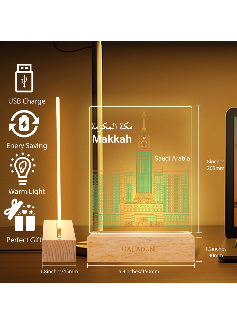 GALADUNE LED Acrylic Night Light, Mecca Clock Tower, suitable for Ramadan and Islamic celebrations, home decoration, cafe decoration, night lighting  - Image 2