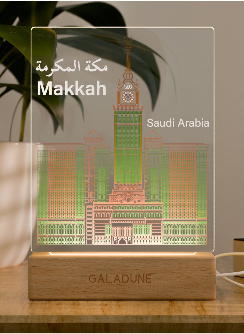 GALADUNE LED Acrylic Night Light, Mecca Clock Tower, suitable for Ramadan and Islamic celebrations, home decoration, cafe decoration, night lighting  - Image 4
