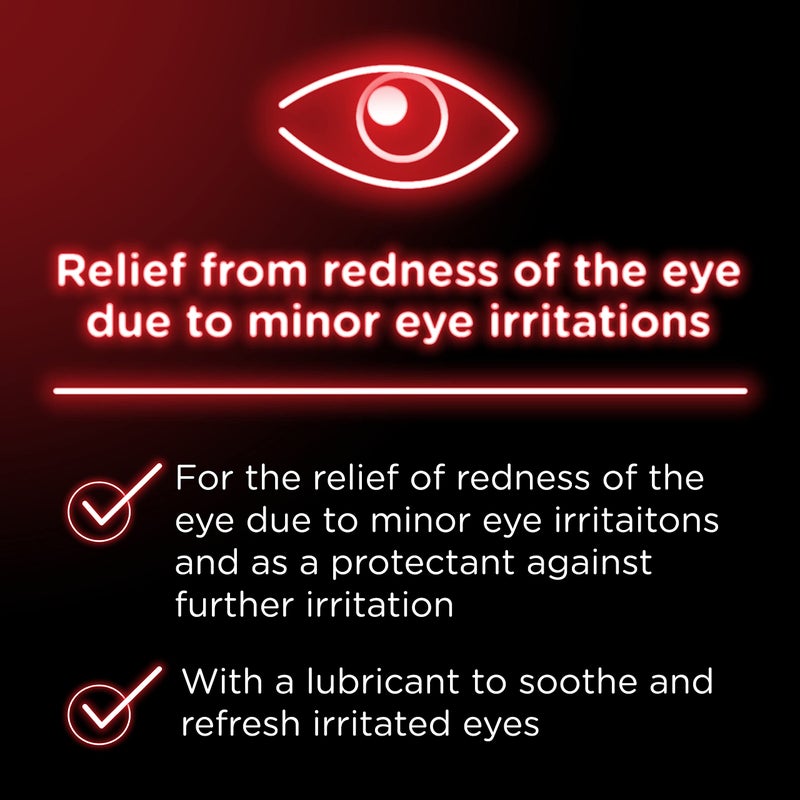 Visine Red Eye Hydrating Comfort Redness Relief and Lubricant Eye Drops to Help Moisturize and Relieve Red Eyes Due to Minor Eye Irritations Fast, Tetrahydrozoline HCl, 0.5 fl. oz - Image 2