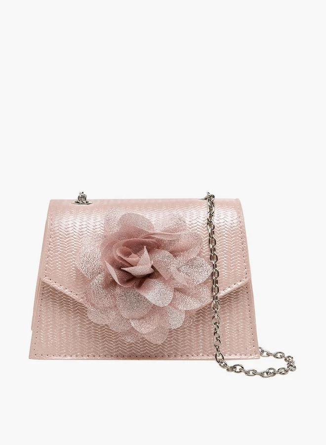 Celeste Floral Applique Crossbody Bag with Chain Strap Ramadan Collection