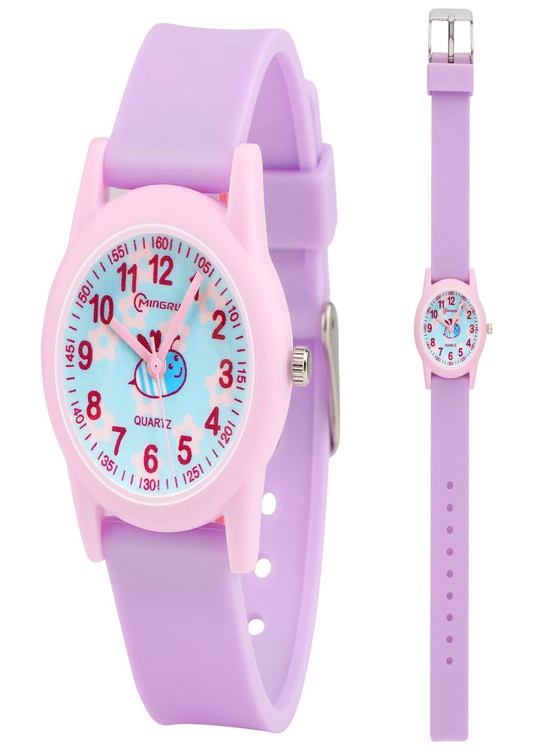 Excefore Kids Watch Waterproof Quartz Stone Kids Analog Watch Easy Study Time and Reading Teaching Tool Watch Analog for Boys Girls Student Children Gift Kids Watch 3-12 Years Old  - Image 1