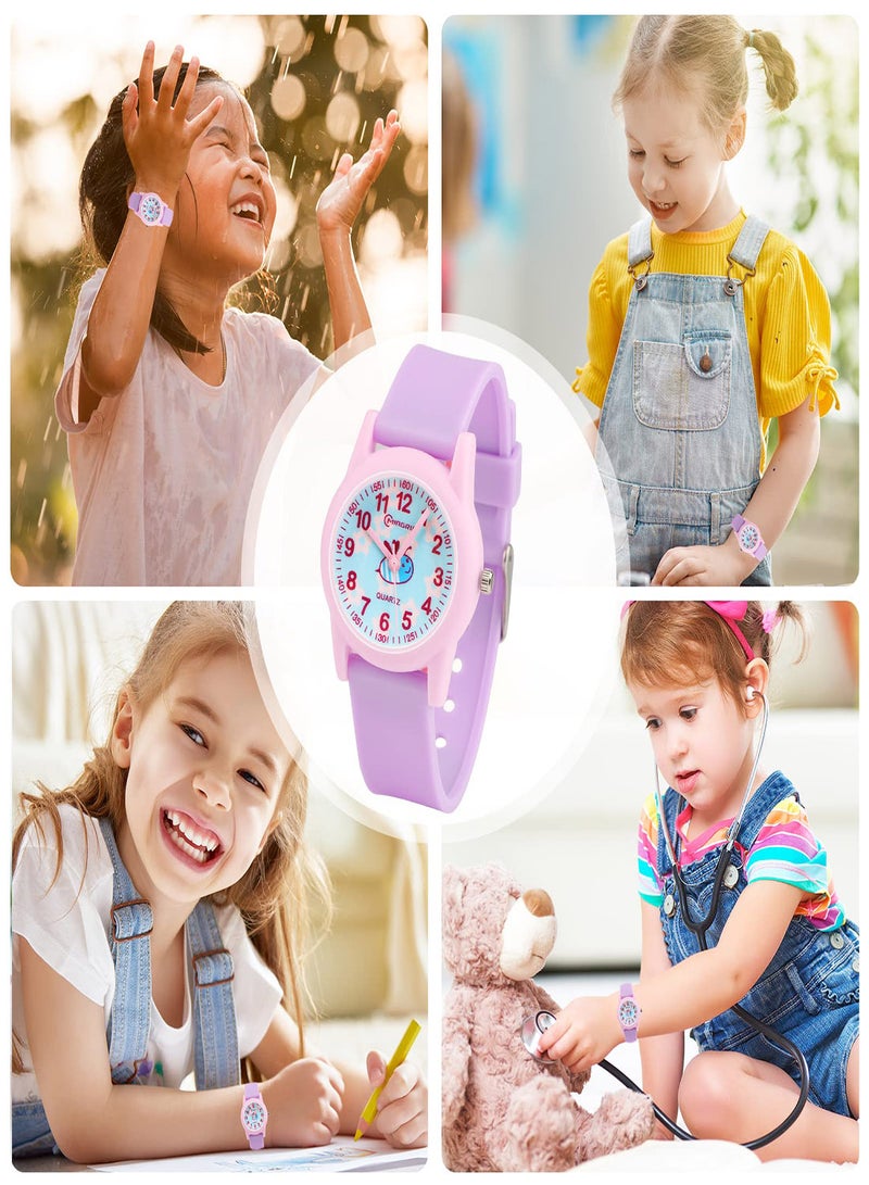 Excefore Kids Watch Waterproof Quartz Stone Kids Analog Watch Easy Study Time and Reading Teaching Tool Watch Analog for Boys Girls Student Children Gift Kids Watch 3-12 Years Old  - Image 4