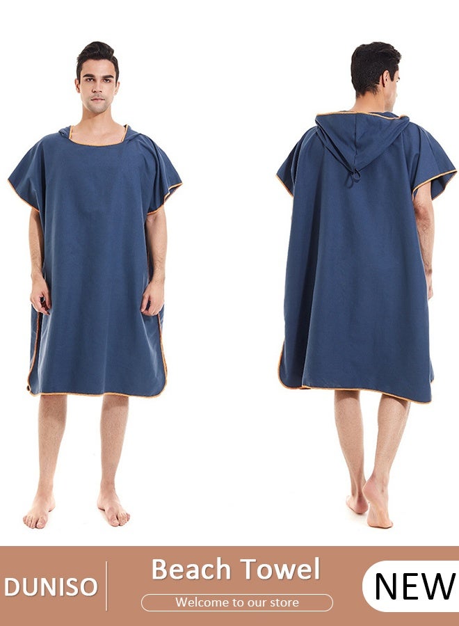 DUNISO Beach Changing Towel Surf Poncho Robe,Swim Towel Hooded Surf Poncho for Adults,Light Weight Compact Microfibre Changing Wetsuit for Women and Men,Surfing Swimming Bathing - Image 1