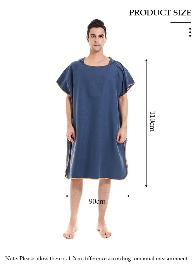 DUNISO Beach Changing Towel Surf Poncho Robe,Swim Towel Hooded Surf Poncho for Adults,Light Weight Compact Microfibre Changing Wetsuit for Women and Men,Surfing Swimming Bathing - Image 2