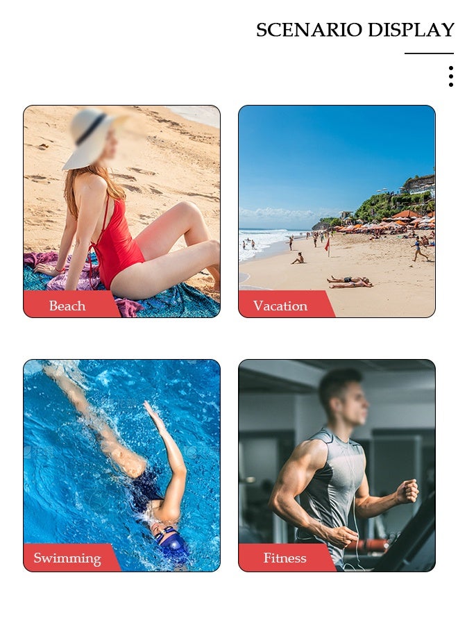 DUNISO Beach Changing Towel Surf Poncho Robe,Swim Towel Hooded Surf Poncho for Adults,Light Weight Compact Microfibre Changing Wetsuit for Women and Men,Surfing Swimming Bathing - Image 5