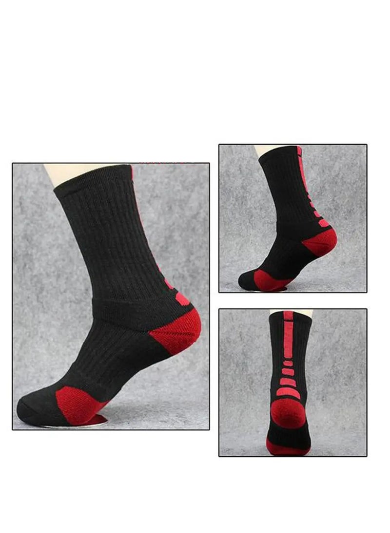 4 Pairs Basketball Socks for Men Running Training Boys Compression Cotton Sock Athletic Crew Performance Thick Cushioned Sport Lightweight and Breathable - Image 3