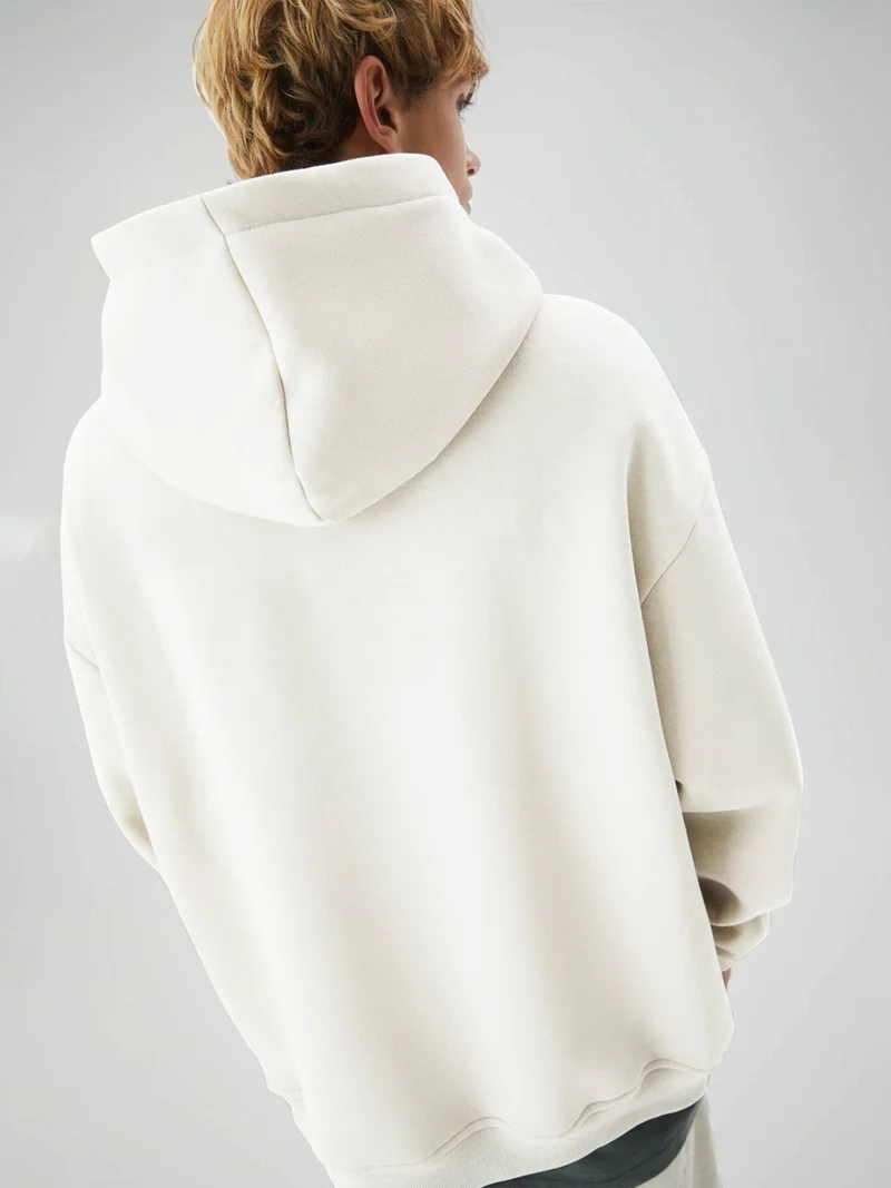 Maniac  Maniac Mens Printed Hooded Neck Full Sleeve Cream Cotton Sweatshirt for Men | Best Price UAE