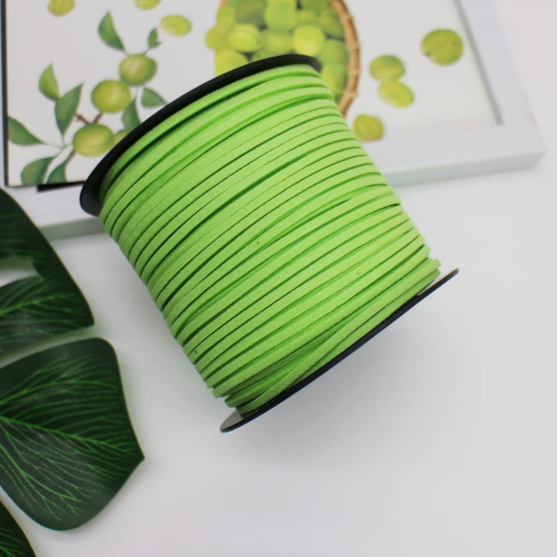 Pamir Tong Faux Leather Cord for Jewelry Making 100 Yards 2.6mm Thin Suede String Rope Green Bracelet Cords DIY Crafts String for Necklace-Dream Catcher Supplies-Hat- Walking Stick - Image 5