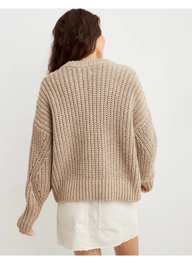 Aerie Crew Neck Ribbed Sweater