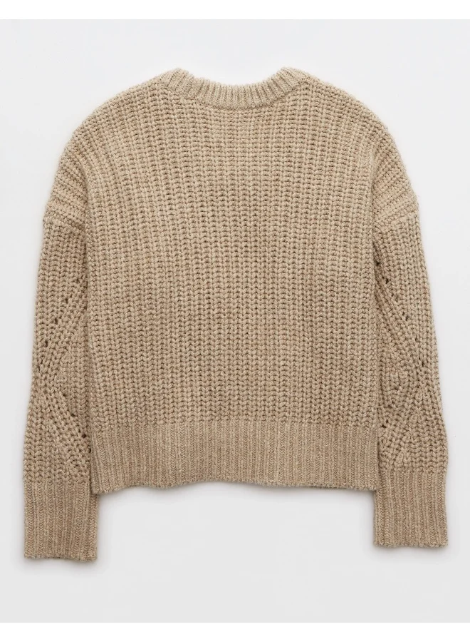 Aerie Crew Neck Ribbed Sweater
