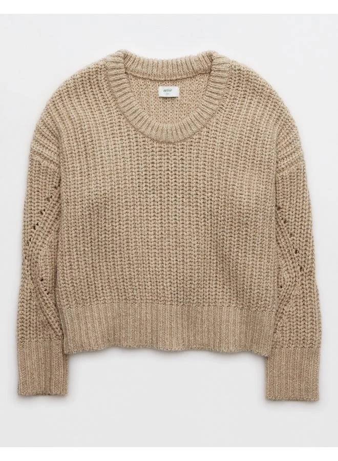 Aerie Crew Neck Ribbed Sweater