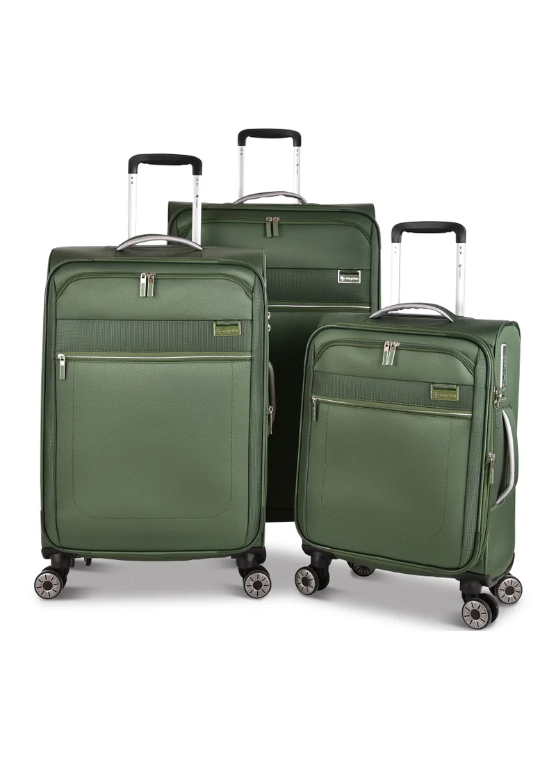 ماجلان مجموعة حقائب سفر فاخرة من ماجلان قماش حجم 20/24/28 بوصة، لون أخضر