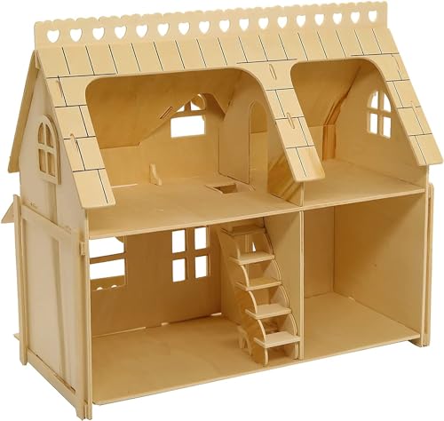 CUTEROOM 3D Puzzle House Fantasy Villa Model Kit DIY Miniature Dolls House Kits Birthday Gift for Adults Teens Duplex - Image 1