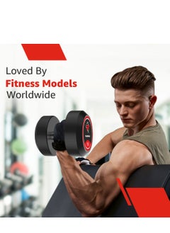 PowerMax Fitness PowerMax Fitness Rubber Coated Round Professional Dumbbell for Home Gym | dumbbell for home gym workouts| gym dumbbell | dumbbell for men-women fitness | 40kg dumbbell x 1| Black  - Image 5