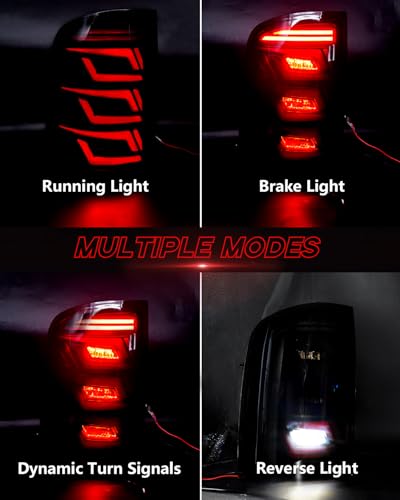 SINYATO INDUST LED Tail Lights for 2007-2013 GMC Sierra 1500 | 2500HD | 3500HD with Start-Up Animation, Dynamic Turn Signals, Brake Light,Reverse Light -Smoked（No Fit 07 Sierra Classic/Dually/Denali） - Image 4