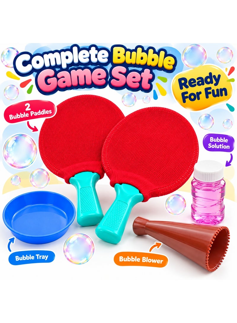 بابلز لعبة بينج بونج الفقاعات Bubbles للأطفال – مضربان مرنان لصنع الفقاعات واللعب التفاعلي - Image 2