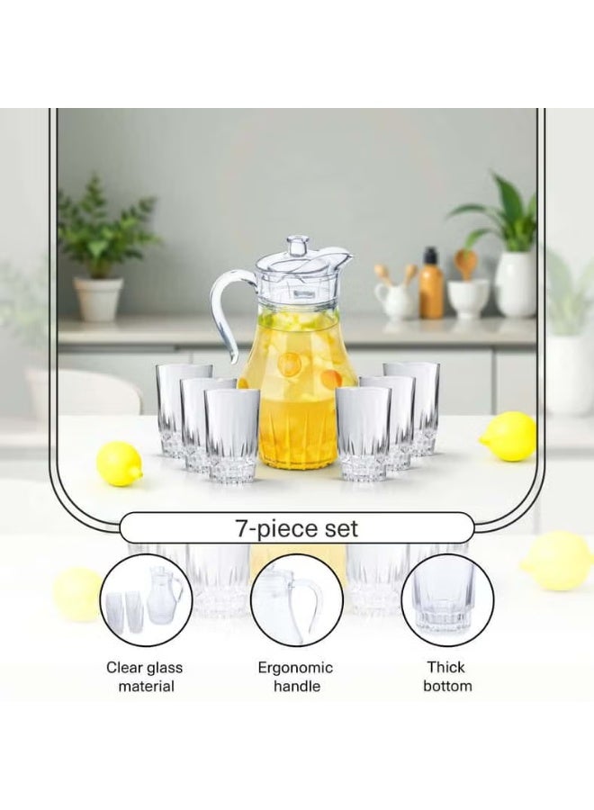 Luminarc Orient 7-Piece Glass Drink Set with Pitcher and 6 Glasses – Elegant Beverage Serving Set - Image 3