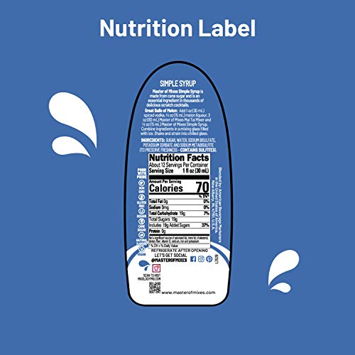 Master of Mixes Cocktail Essentials Simple Syrup, 375 ML Bottle (12.7 Fl Oz) - Image 3