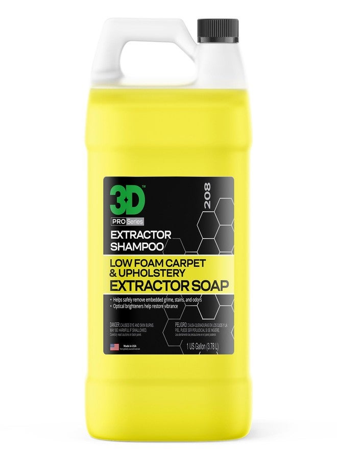 3D Extractor Carpet Cleaner Shampoo for Machine Use - Upholstery Cleaner, Stain Remover & Odor Eliminator - Low Foam, No Residue Formula 1 Gallon - Image 1