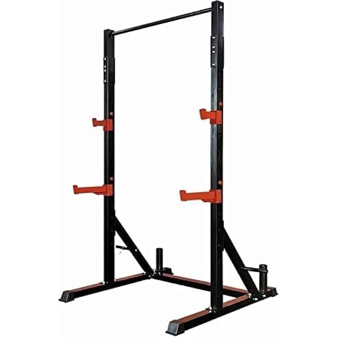 rayihni Adjustable Squat Rack & Bench Press Stand – Multifunctional Barbell Rack For Men’S Fitness, Home Gym Strength Training, Weight Lifting And Indoor Workouts (Black) - Image 2