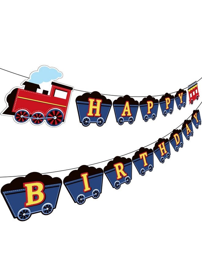 BOAO زينة لافتة عيد ميلاد قطار، لافتة عيد ميلاد قطار بخاري، زينة حفلة وسائل النقل، إمدادات زينة الحفلة - Image 1