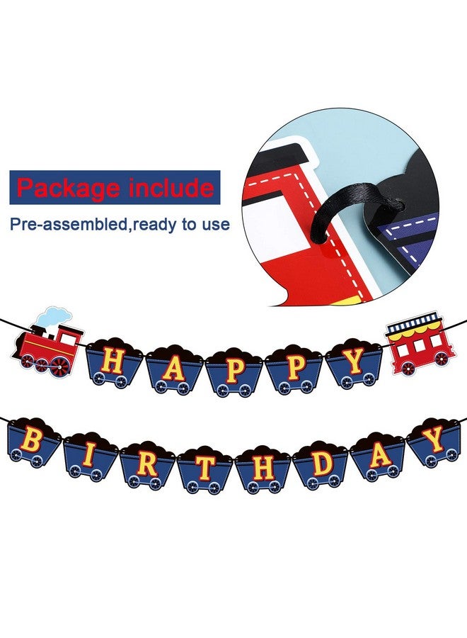 BOAO زينة لافتة عيد ميلاد قطار، لافتة عيد ميلاد قطار بخاري، زينة حفلة وسائل النقل، إمدادات زينة الحفلة - Image 3