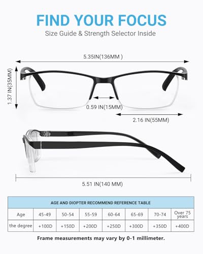 LUFF 4Pcs Anti-Blue-ray Reading Glasses Portable Ultra-Light Readers(0.00X) - Image 4