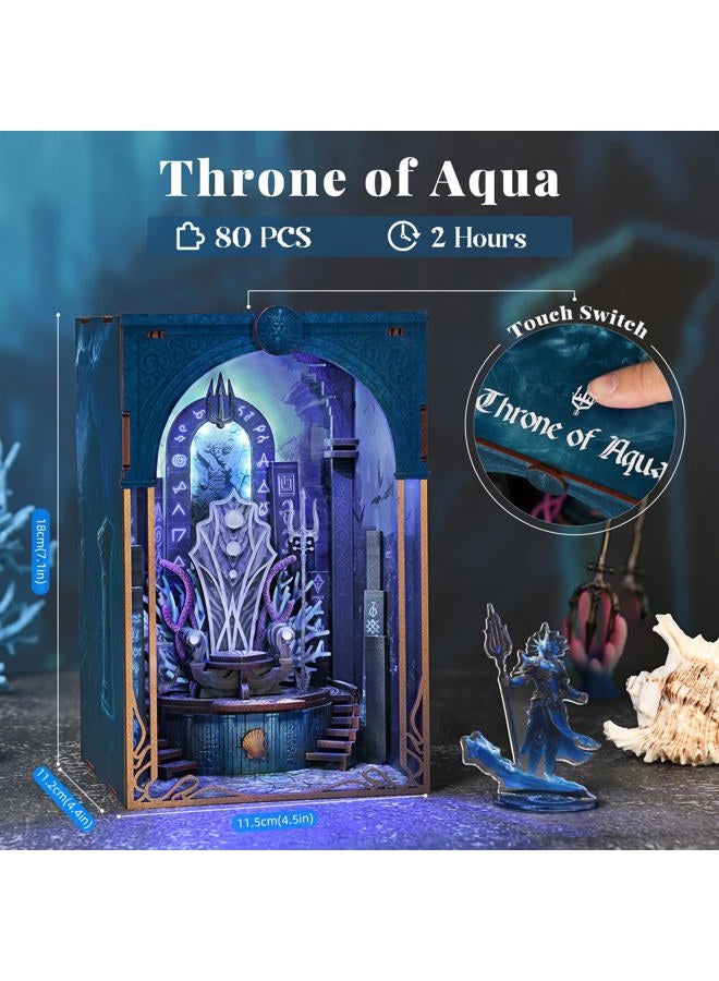 MiniCity Book Nook Kit - DIY Miniature House Dollhouse Kit for Adults and Teens, Booknook Tiny House Gifts for Family Friends (Throne of Aqua) - Image 2