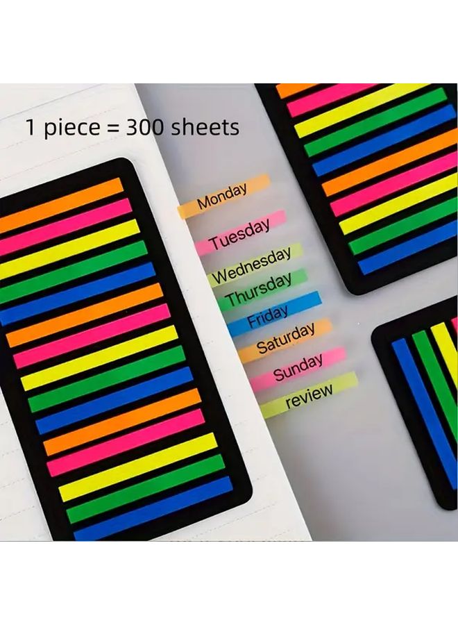 300 Transparent PET Index Label Sticky Notes Color Coded Monday To Sunday For Office School Home Organization - Image 1