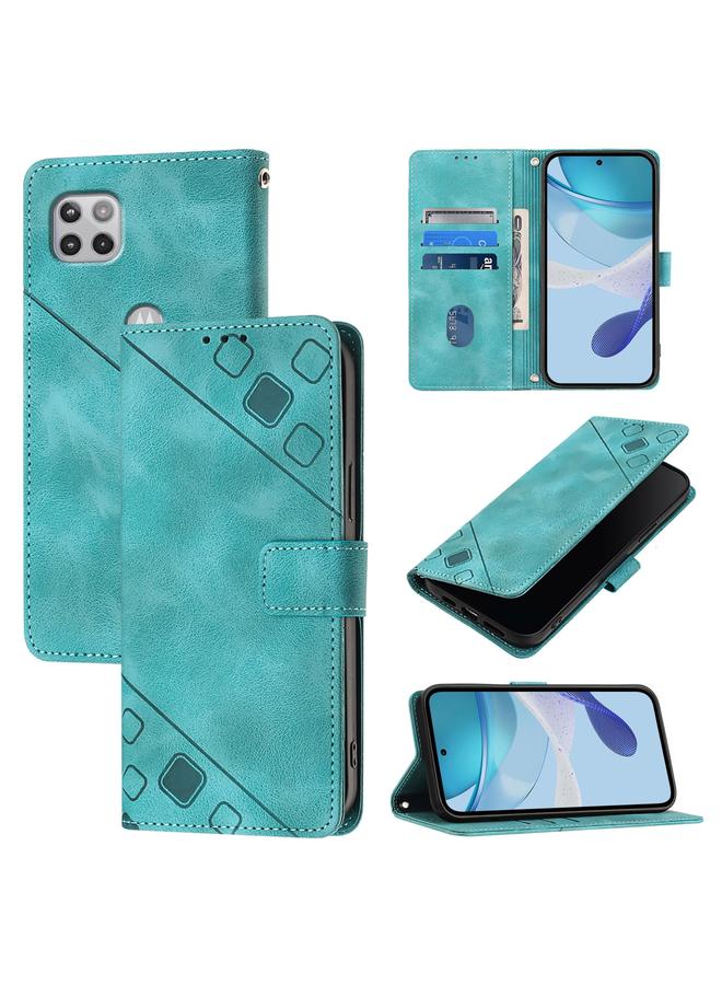 Zaboon For Motorola One 5G Ace / Moto G 5G 2020 Skin Feel Embossed Leather Phone Case(Green) 
