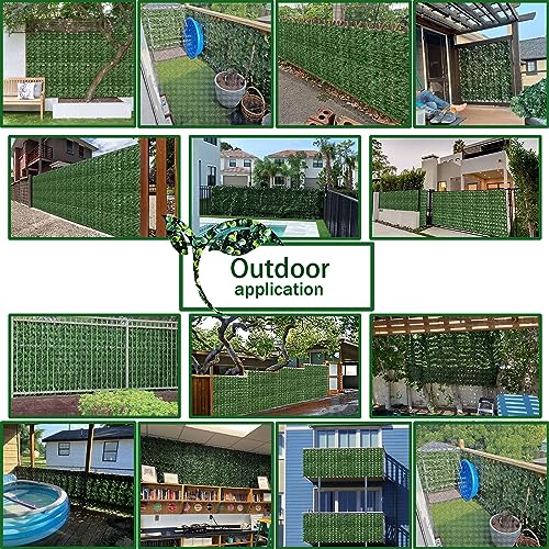 ODTORY Artificial Ivy Privacy Fence Wall Screen,60X120 in UV-Anti Faux Greenery Backdrop Ivy Vine Leaf Hedges Fence Panels for Patio, Balcony, Garden, Backyard Indoor Outdoor Green Wall Decor - Image 5