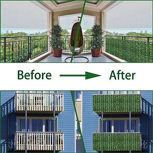 ODTORY Artificial Ivy Privacy Fence Wall Screen,60X120 in UV-Anti Faux Greenery Backdrop Ivy Vine Leaf Hedges Fence Panels for Patio, Balcony, Garden, Backyard Indoor Outdoor Green Wall Decor - Image 4