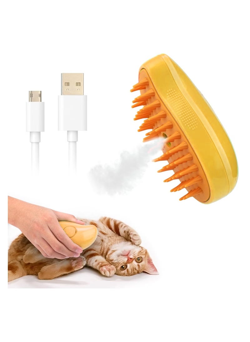 Cat Steam Brush, 3 In1 Steamy Cat Brush For Shedding, Cat Steamer Brush For Massage, Multifunctional Cat Grooming Brush, Pet Hair Removal Tool Comb For Cats And Dogs - Image 1