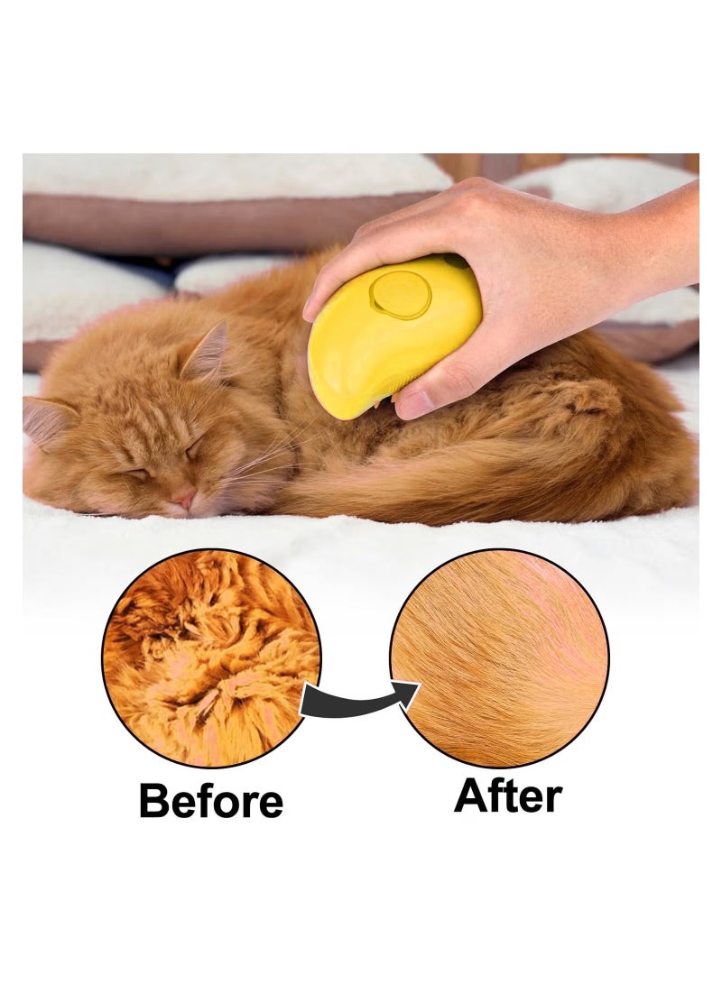 Cat Steam Brush, 3 In1 Steamy Cat Brush For Shedding, Cat Steamer Brush For Massage, Multifunctional Cat Grooming Brush, Pet Hair Removal Tool Comb For Cats And Dogs - Image 3
