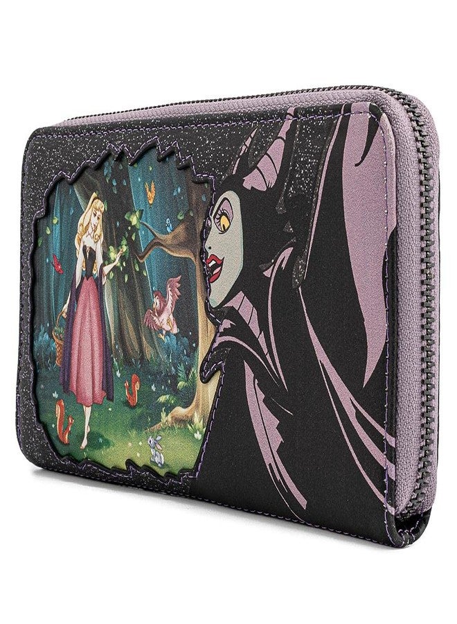 Loungefly Disney Villains Scenes Maleficent Sleeping Beauty Zip Around Wallet - Image 2