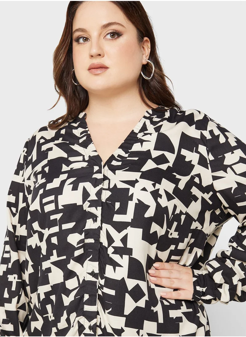 Only Carmakoma Button Down Printed Shirt